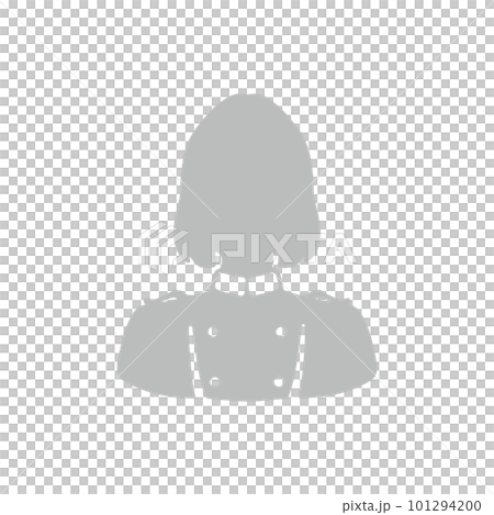 フロント業務の女性シルエットイラスト　グレー 101294200