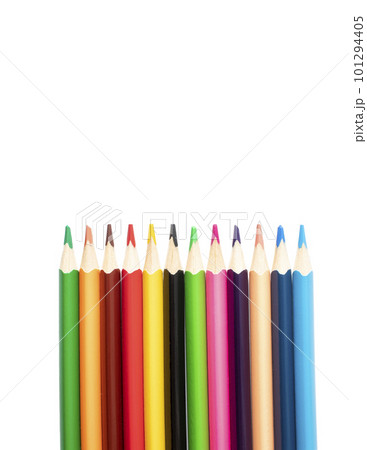 Color pencils isolated on white background.Close up. Color pencils isolated on white background.Close up. 101294405