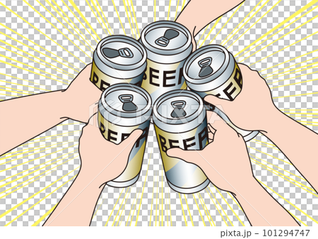 Cheers with canned beer 101294747
