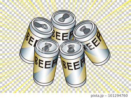 たくさんの缶が入った缶ビールのイラスト 101294760