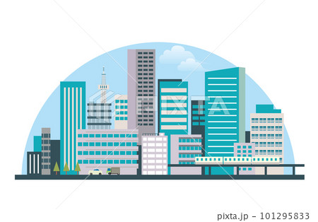 都会の中心にある都市のイラスト 都会の中心にある都市のイラスト 101295833