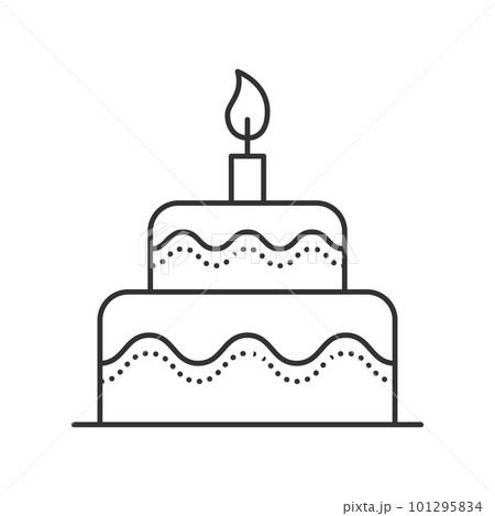 Cake thin line Cake thin line 101295834