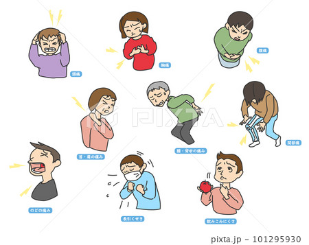 男性女性症状セット2 痛みと喉の症状 男性女性症状セット2 痛みと喉の症状 101295930