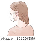 マスクで耳が痛い女性 101296369