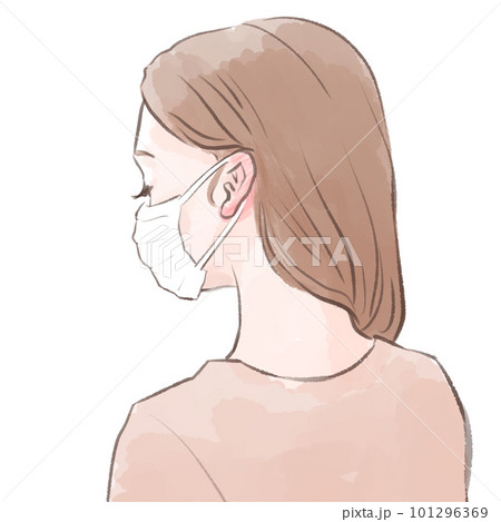 マスクで耳が痛い女性 マスクで耳が痛い女性 101296369