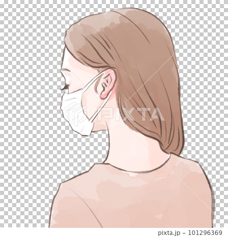 マスクで耳が痛い女性 マスクで耳が痛い女性 101296369