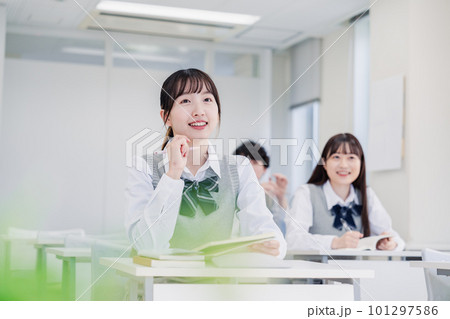 悩みながら問題を解く高校生 悩みながら問題を解く高校生 101297586