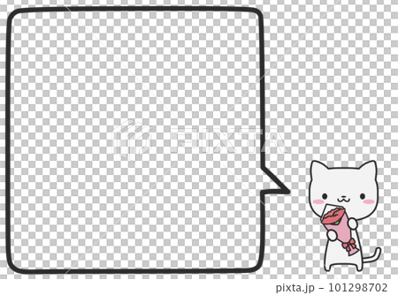 母の日なネコさんとシンプルな四角いふきだし 101298702