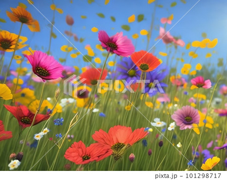 Natural Flower Symphonies in Color. Generative AI. 101298717