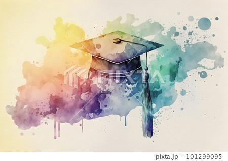 Graduation background with graduation hat 101299095