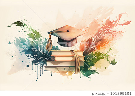 Graduation background with graduation hat Graduation background with graduation hat 101299101