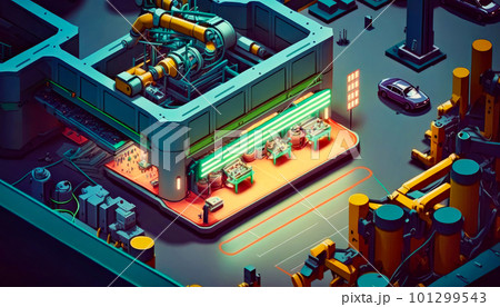 Computer generated image of factory Generative AI Computer generated image of factory Generative AI 101299543