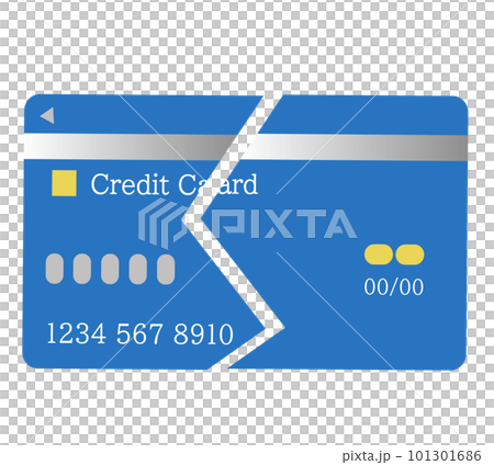 Broken credit card lost damaged vector illustration 101301686