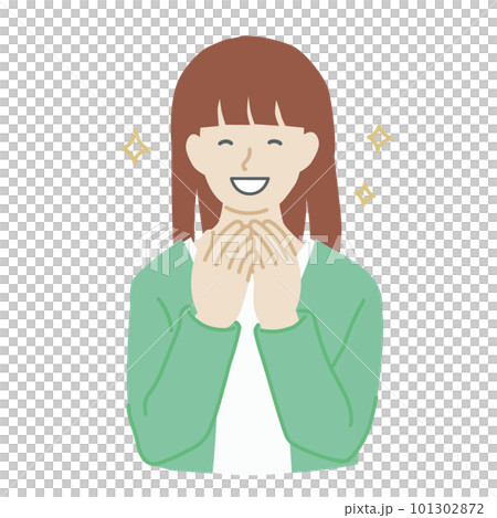 Simple illustration of a happy woman Simple illustration of a happy woman 101302872
