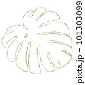 Gold glitter monstera leaf for summer decoration 101303099