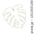Gold glitter monstera leaf for summer decoration 101303100