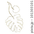 Gold glitter monstera leaf for summer decoration 101303101