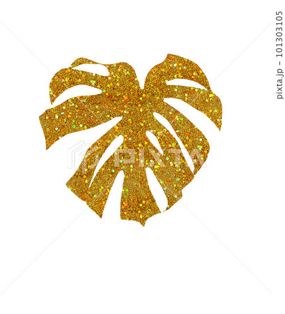 Gold glitter monstera leaf for summer decoration Gold glitter monstera leaf for summer decoration 101303105