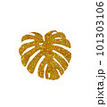 Gold glitter monstera leaf for summer decoration 101303106