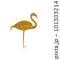Fold glitter flamingo. Tropical design element 101303214