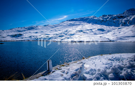 The glaciers in the Swiss Alps - snow covered mountains in Switzerland 101303870