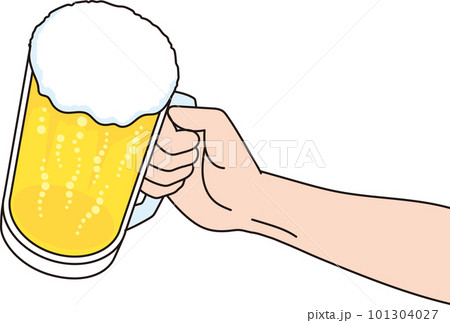 ビールで乾杯するイラスト ビールで乾杯するイラスト 101304027
