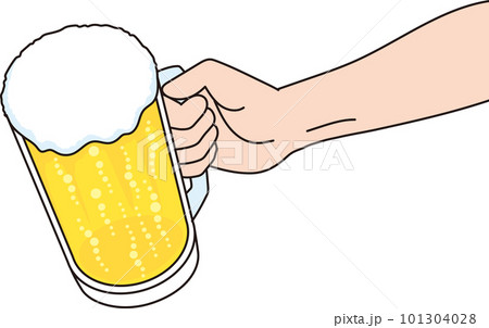 ビールジョッキを持つ手 101304028