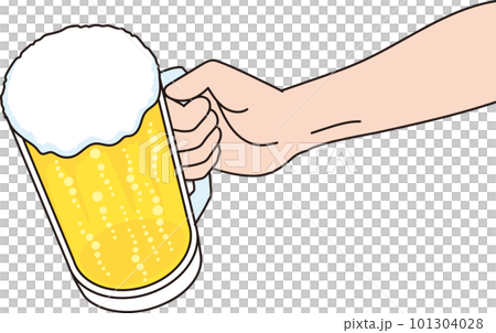 ビールジョッキを持つ手 101304028