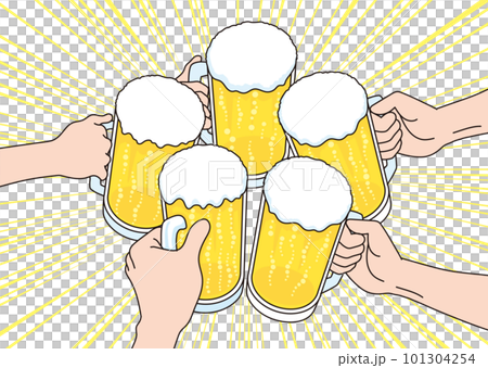 Illustration toast with beer Illustration toast with beer 101304254
