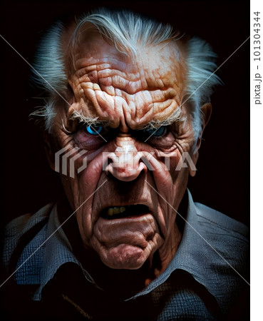 Angry old people - portrait view - made with generative AI 101304344