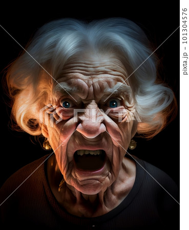 Angry old people - portrait view - made with generative AI 101304576