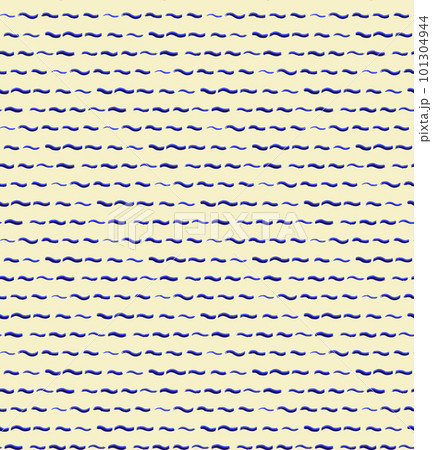 Scribbled grunge wave line seamless pattern. Doodle hand-drawn paint brush design, horizontal geometrical grid template, monochrome blue marine tones color. White background Scribbled grunge wave line seamless pattern. Doodle hand-drawn paint brush design, horizontal geometrical grid template, monochrome blue marine tones color. White background 101304944