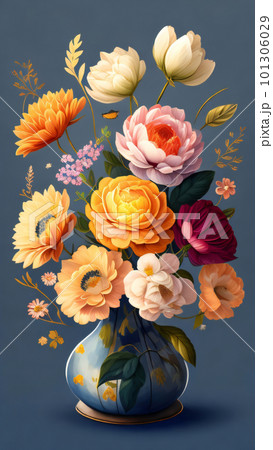 Watercolor Flower with Vase 101306029
