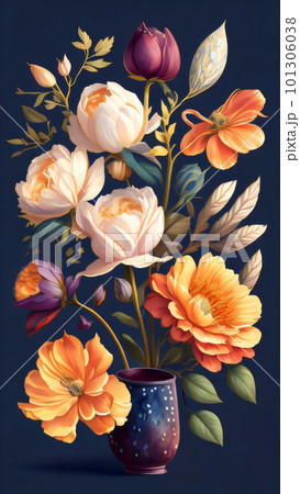 Watercolor Flower with Vase Watercolor Flower with Vase 101306038