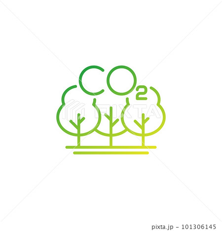 carbon offset, reducing co2 gas icon, line vector 101306145