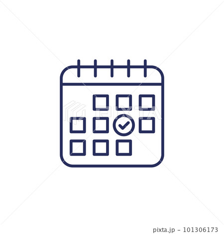 save a date line icon with a calendar 101306173