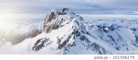 Aerial Panoramic View of Canadian Mountain Landscape. Aerial Panoramic View of Canadian Mountain Landscape. 101306279