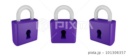3D lock icon set 101306357