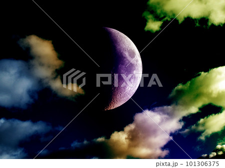 The moon in the night sky The moon in the night sky 101306375