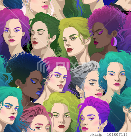 Portraits of a various beautiful girls with different hairstyle. Portraits of a various beautiful girls with different hairstyle. 101307115