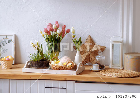 Festive kitchen interior decor 101307500