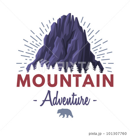 Forest and Mountain Logo for Outdoor Adventure and Hiking Tourism Vector Template 101307760