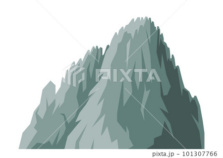 Elevated Mountain Peak and Summit with Bedrock Closeup Vector Illustration 101307766