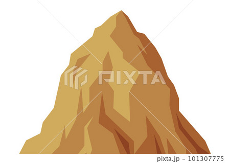 Elevated Mountain Peak and Summit with Bedrock Closeup Vector Illustration 101307775