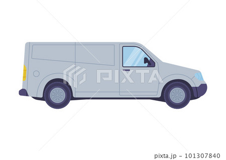 Van or Truck as Equipped Motorized Vehicle for Transporting Goods Vector Illustration 101307840