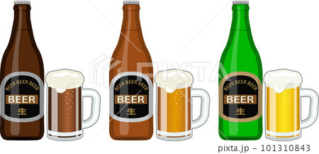 瓶ビールとジョッキのセット 101310843