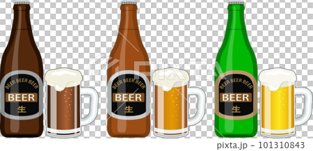 瓶ビールとジョッキのセット 101310843