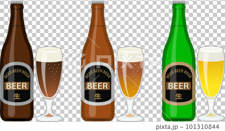 瓶ビールとグラスのセット 101310844