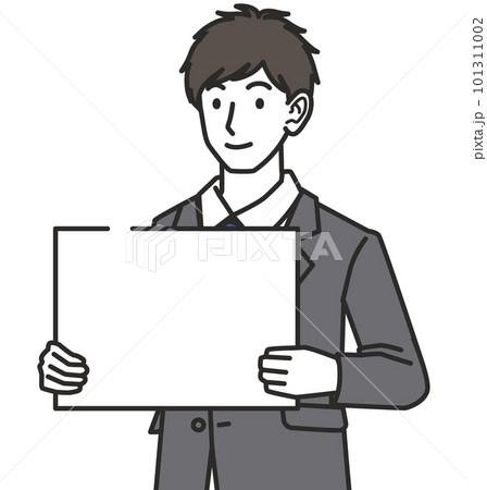 ボードを持つスーツを着た男性 101311002