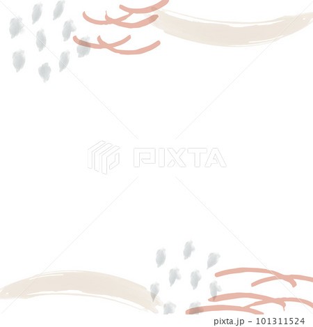 海を思わせる波と珊瑚礁の水彩フレーム 101311524